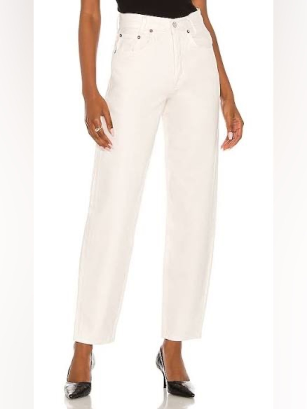 Agolde High Rise Tapered Jeans in Drum